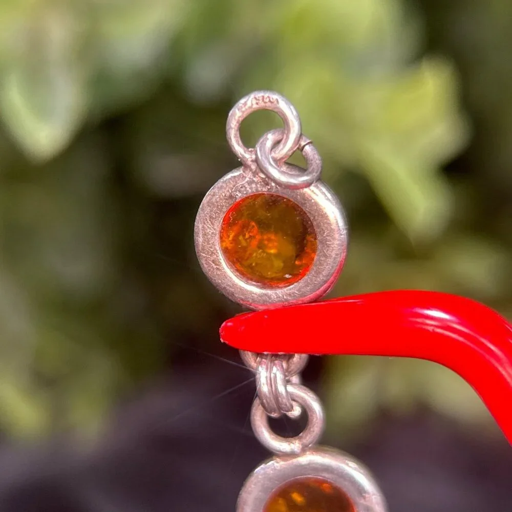 Silver 925 Circle Amber Bracelet‎